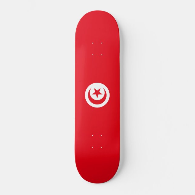 Tunisian Flag (Tunisia) (Islamic Crescent) Skateboard (Vorderseite)