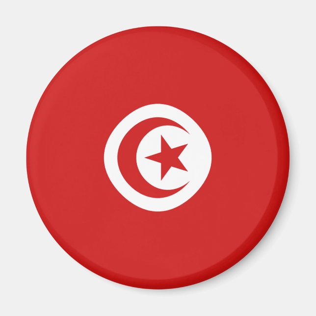 Tunisie Aimant Drapeau Fisheye (Devant)