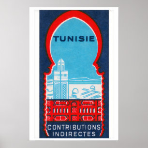 Tunisie - Impression de boîte d'allumettes - Suède