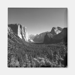 Tunnel-Ansicht Yosemite Valley Schwarz-Weiß-Foto Magnet