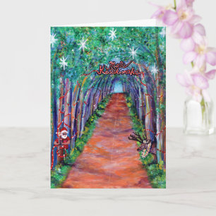 Tunnel d'arbres de Kauai avec la carte Santa Mele 
