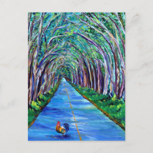Tunnel de Kauai Tree avec carte postale de coq