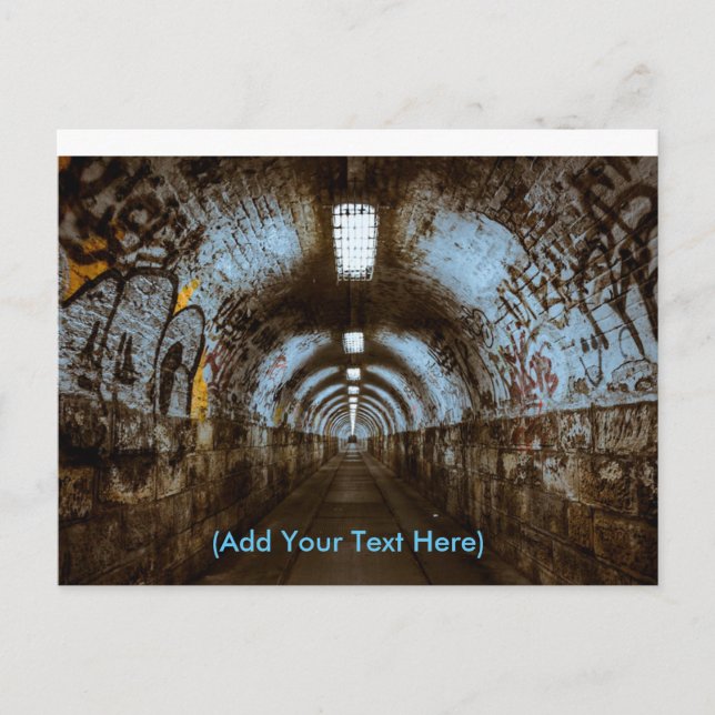 Tunnel du train avec carte postale Graffiti (Devant)