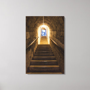 Tunnel in ein altes Salzbergwerk Leinwanddruck