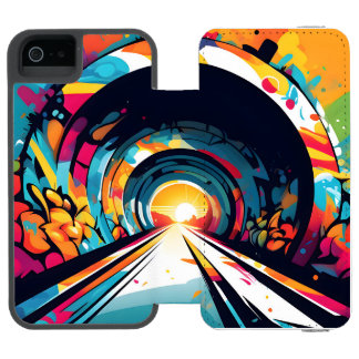 Tunnel mit Graffiti Art Incipio Watson™ iPhone 5 Geldbörsen Hülle