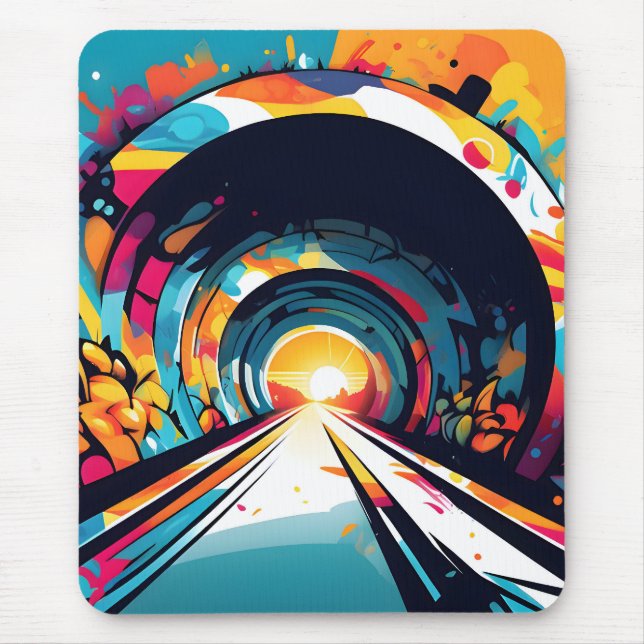 Tunnel mit Graffiti Art Mousepad (Vorne)