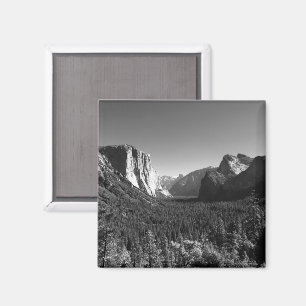 Tunnel View Yosemite Valley Schwarz-Weiß-Foto Magnet