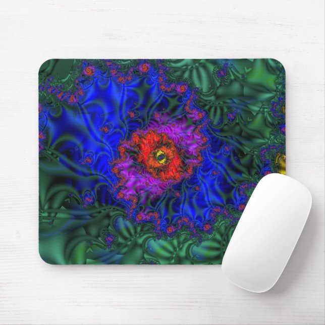 Tunnel-Vision | Rainbow Fraktal Art Mousepad (Mit Mouse)