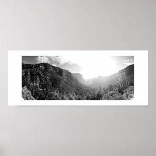 Tunnelansicht Yosemite Valley Poster - Schwarz & W