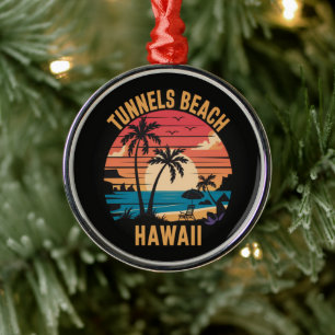 Tunnels Beach Hawaii Familienurlaub Ornament Aus Metall