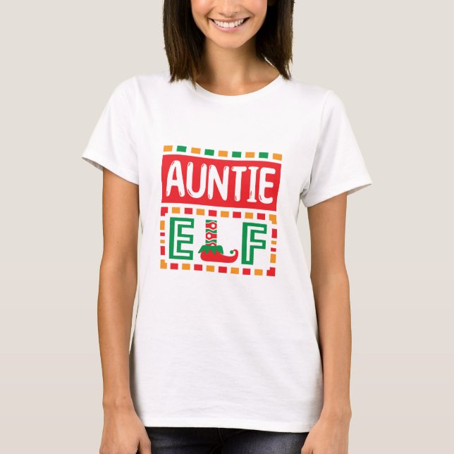 Tuntie Elf Weihnachtsfest T - Shirt (Vorderseite)