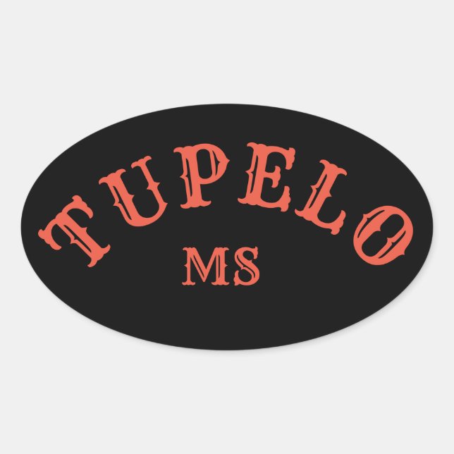 Tupelo, Mississippi Ovaler Aufkleber (Vorderseite)