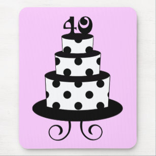 Tupfen-40. Geburtstags-Jahrestags-Kuchen Mousepad