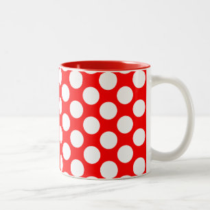 Tupfen auf Rot Zweifarbige Tasse