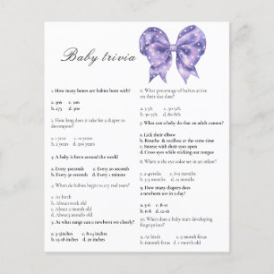 Tupfen-Baby-Party mit Schleife - Baby-Quiz-Spiel