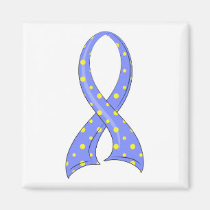 Tupfen-blaues gelbes Band Down-Syndrom Magnet