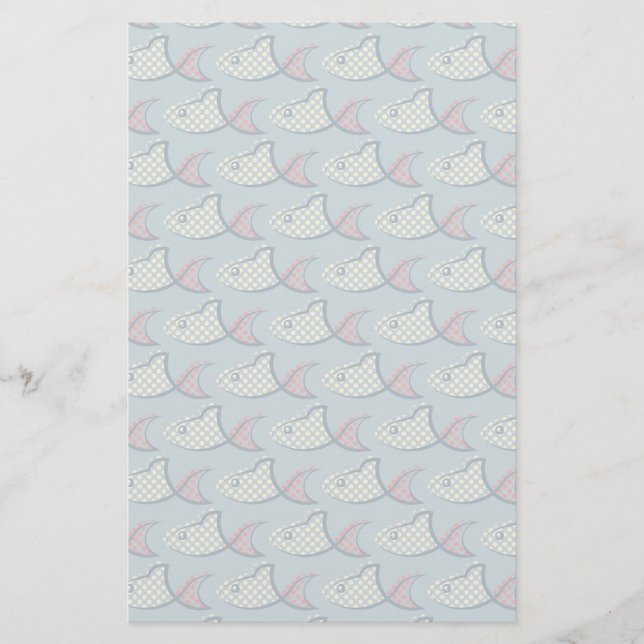 Tupfen-Fisch-Muster Briefpapier (Vorderseite)