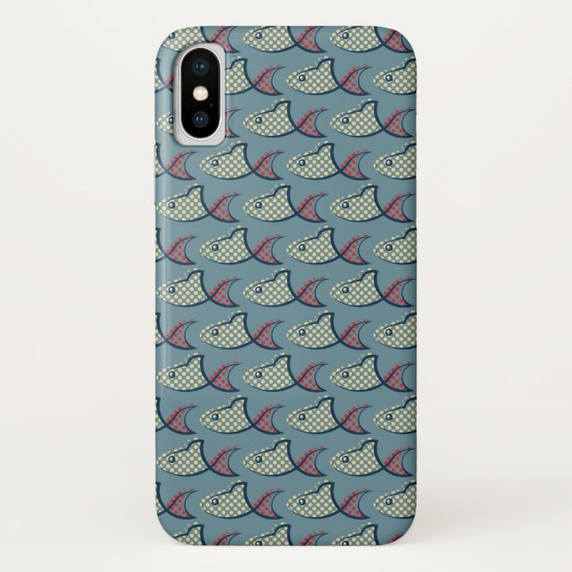 Tupfen-Fisch-Muster Case-Mate iPhone Hülle (Rückseite)