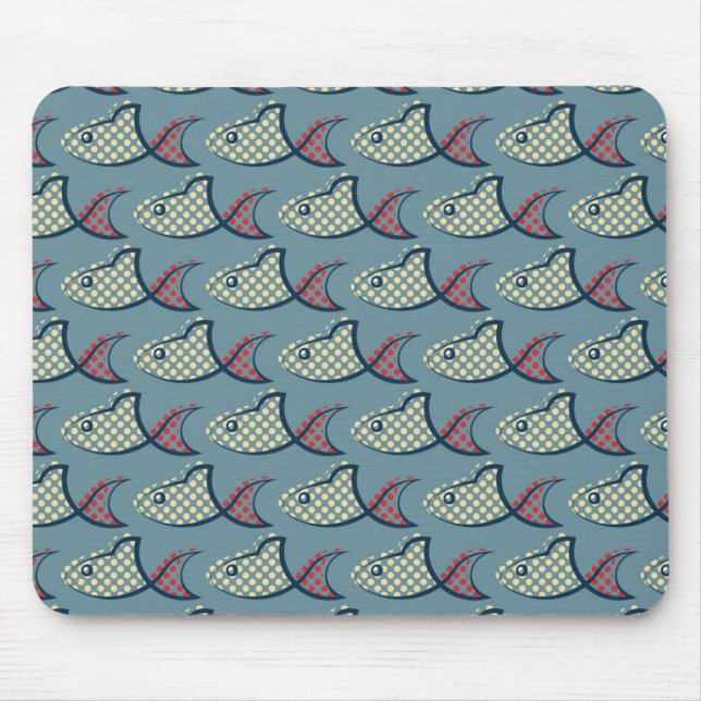 Tupfen-Fisch-Muster Mousepad (Vorne)