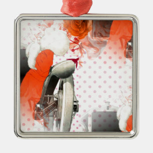 Tupfen im Flapper-Stil Silbernes Ornament