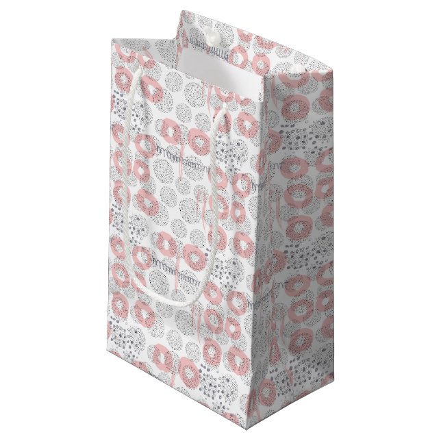 Tupfen-Kreis-Muster Kleine Geschenktüte (Vorderseite Schrägansicht)