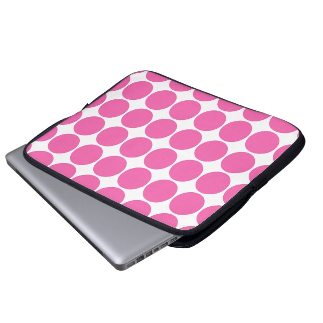 Tupfen-Muster-Druck-Entwurfs-Pink-Tupfen Laptopschutzhülle (Vorne Knopf)
