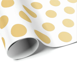 Tupfen-Muster-Gold und Weiß Geschenkpapier