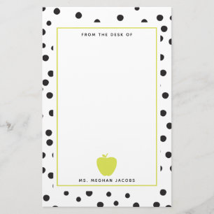 Tupfen-NeonApple-Lehrer Briefpapier