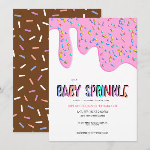 Tupfen Rosa   Baby Sprinkle Einladungen
