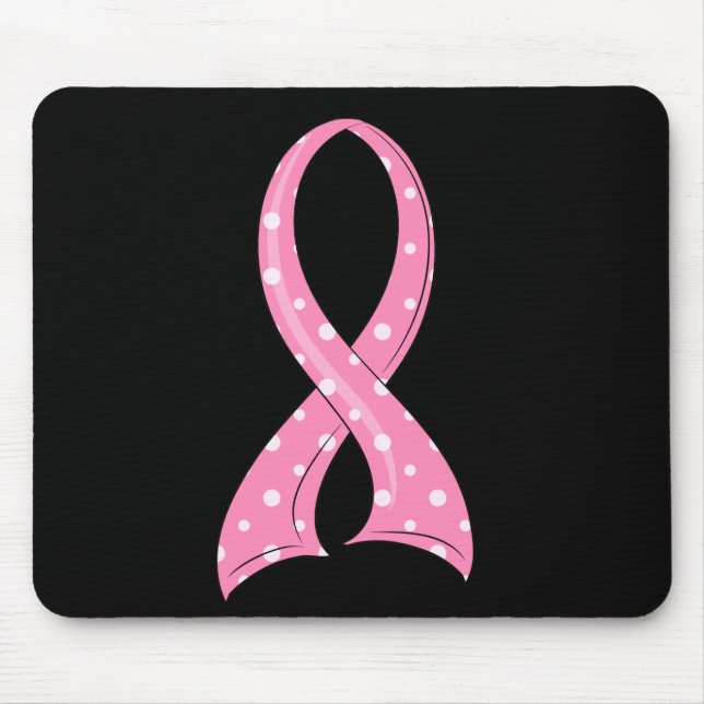 Tupfen-rosa Band-Brustkrebs Mousepad (Vorne)