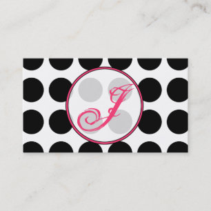 Tupfen/rosa Monogramm-Mode-Visitenkarte Visitenkarte