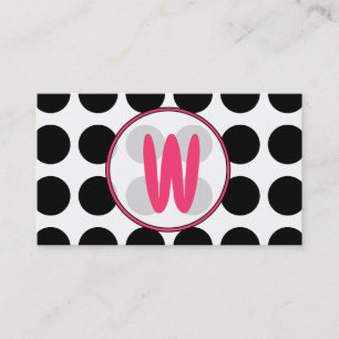 Tupfen/rosa Monogramm-Mode-Visitenkarte Visitenkarte