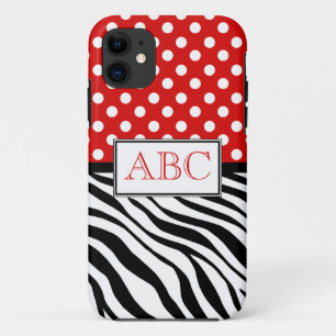 Tupfen-Rot u. Zebra-Druck iPhone 5 Fall title_seo2