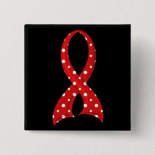 Tupfen-roter Band AIDSHIV Button