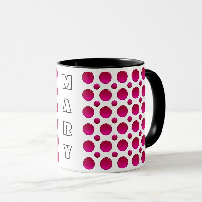Tupfen roter Gragient Name Tasse (VorderseiteRechts)