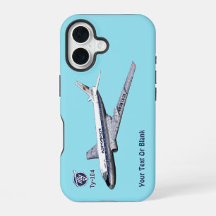 Tupolev (Т у о еп) Tu-104 Flugzeug iPhone 16 Hülle