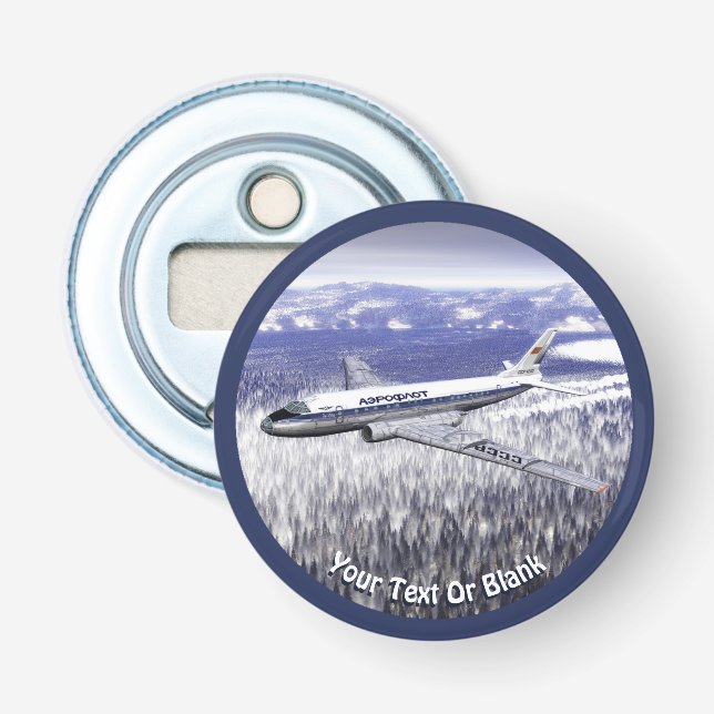 Tupolev (Т у о е в) Tu-104 Airliner Flaschenöffner (Vorderseite)