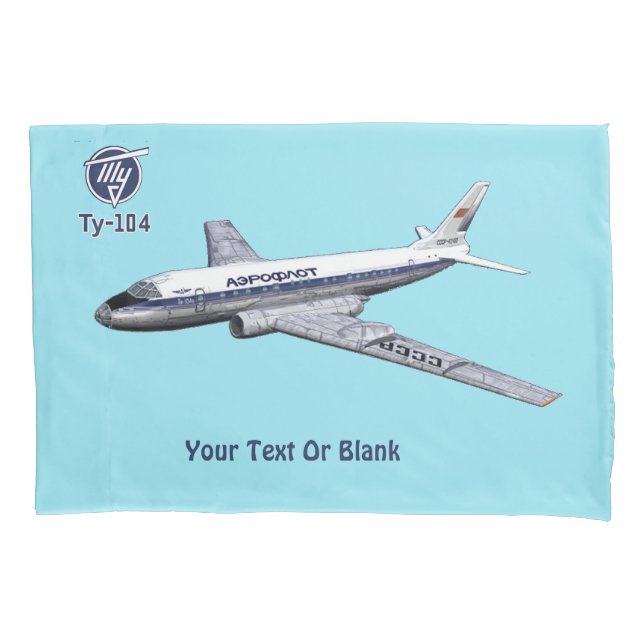 Tupolev (Т у о е в) Tu-104 Airliner Kissenbezug (Vorderseite)