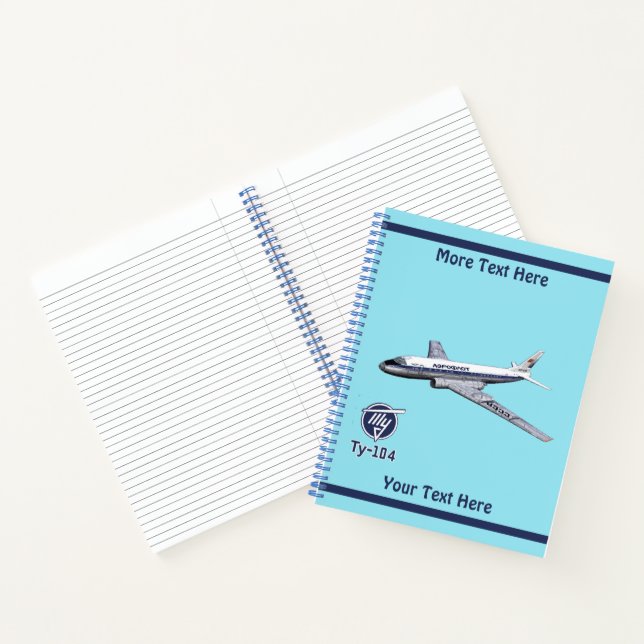Tupolev (Т у о е в) Tu-104 Airliner Notizbuch (Innenseite)
