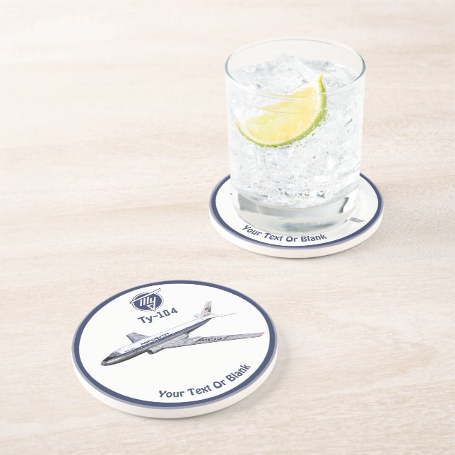 Tupolev (Т у о е в) Tu-104 Airliner Untersetzer (Seite)