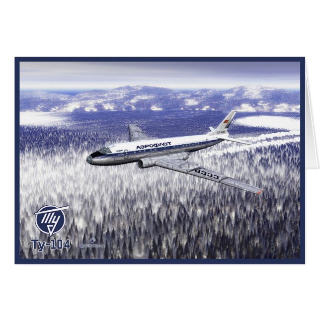 Tupolev (Т у п о е в) Tu-104 über Sibirien (Vorderseite (Horizontal))