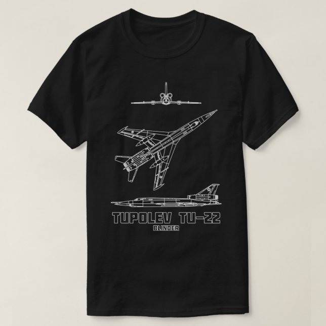Tupolev Tu22 Russischer supersonischer Bomber Blin T-Shirt (Design vorne)