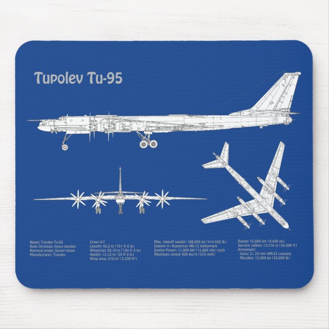 Tupolev Tu-95 - Flugzeugkonzepte ABD Mousepad (Vorne)