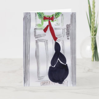 Tür-Kranz Feiertagskarte