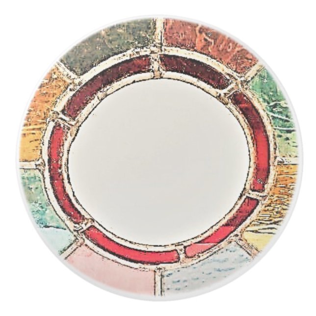 TÜR PULL KERAMIK STIL DESIGN KERAMIKKNAUF (Vorderseite)