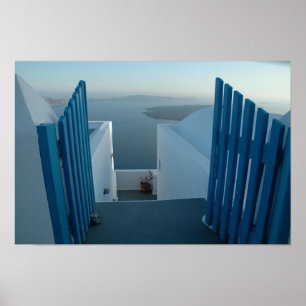 Tür zu Santorini Poster