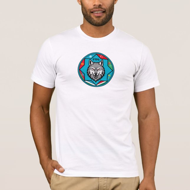 Turan Flags Wolf Design T-Shirt (Vorderseite)