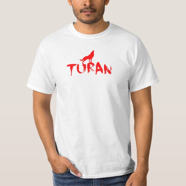 Turan red Wolf Design T-Shirt (Vorderseite)