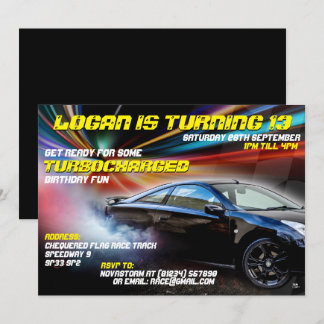 Turbocharge Street Racing Party Einladungen