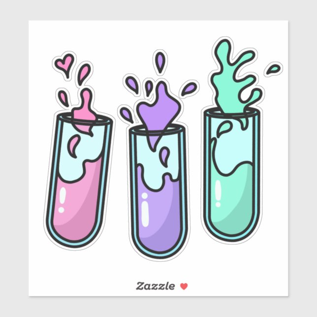 Turbulente Prüfröhren Aufkleber (Blatt)